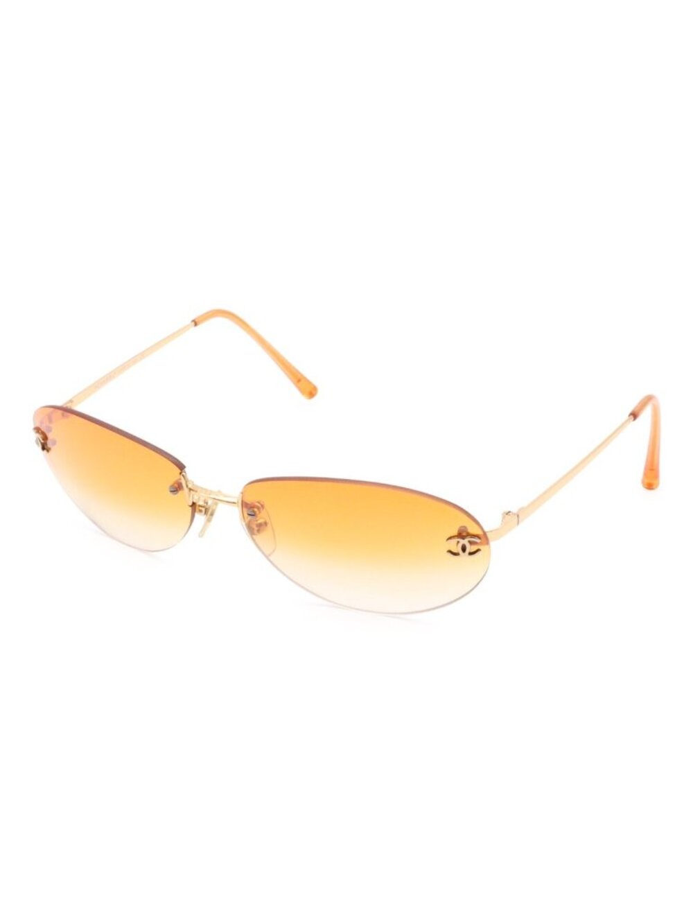 Chanel CC Logo Sunglasses Eyewear Rimless Oval
